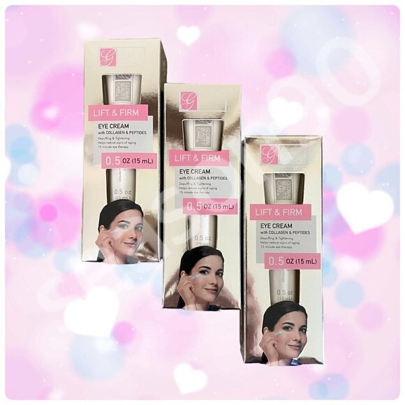SET of (3) Global Beauty Care Lift & Firm Eye Cream with Collagen & Peptides NIB - Picture 1 of 9